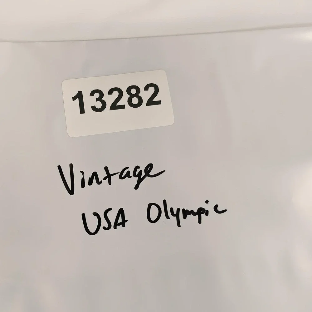 Vintage USA Olympic Track Jacket Mens XL Blue Olympics Full Zip Made USA Fleece